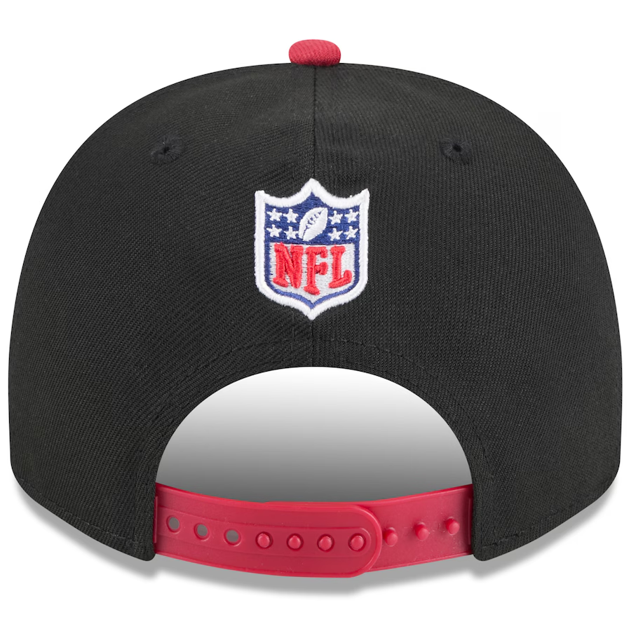 ARIZONA CARDINALS 2025 NFL DRAFT 9FIFTY A-FRAME SNAPBACK HAT - BLACK/RED