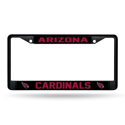 ARIZONA CARDINALS BLACK CHROME METAL LICENSE PLATE FRAME