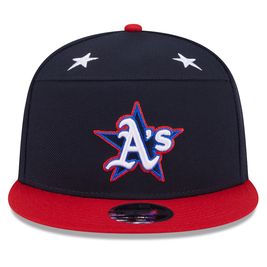 ATHLETICS 2025 MLB ALL-STAR GAME WORKOUT SPLIT PANEL 9FIFTY SNAPBACK HAT - BLUE/RED