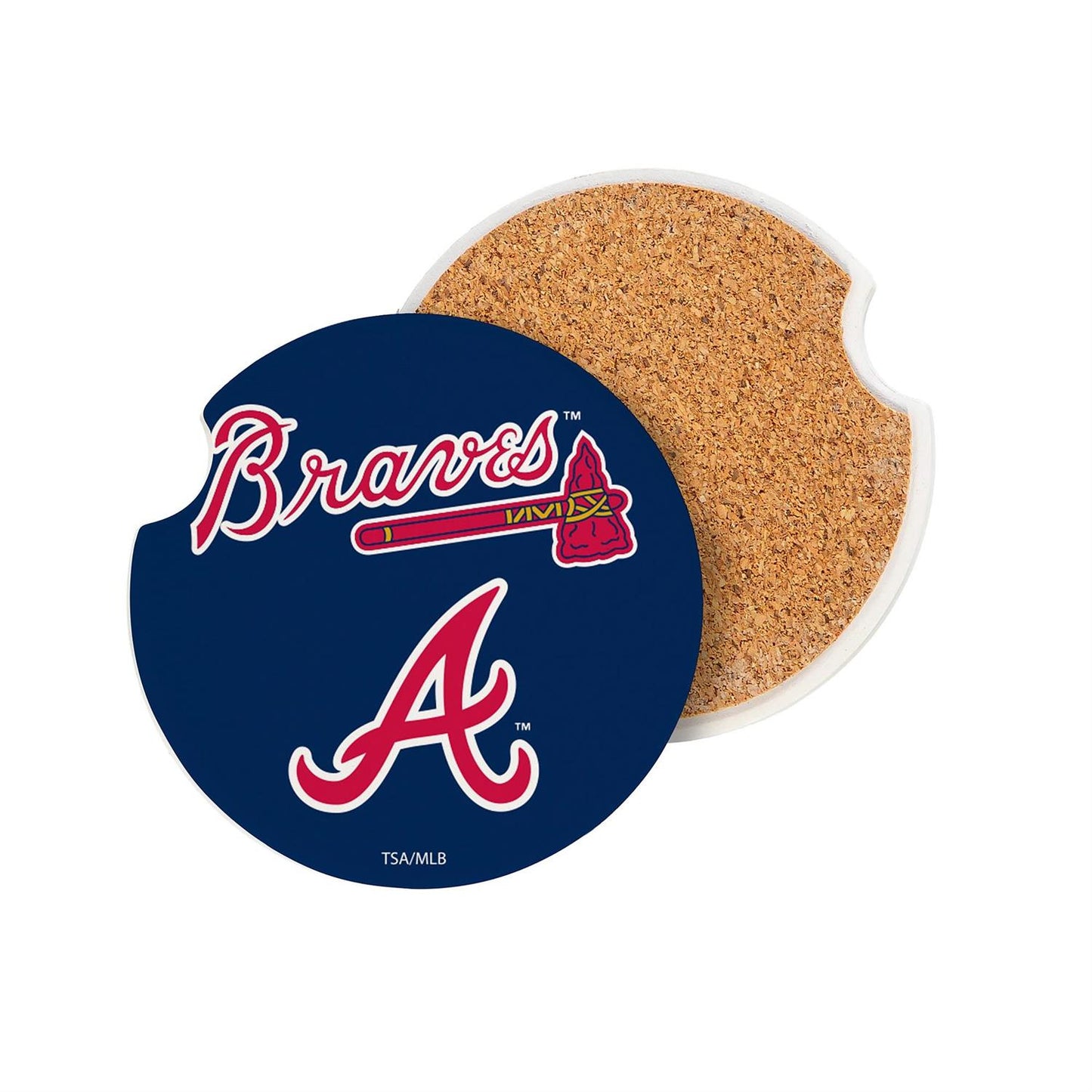 ATLANTA BRAVES 2-PIECE CAR COASTER SET