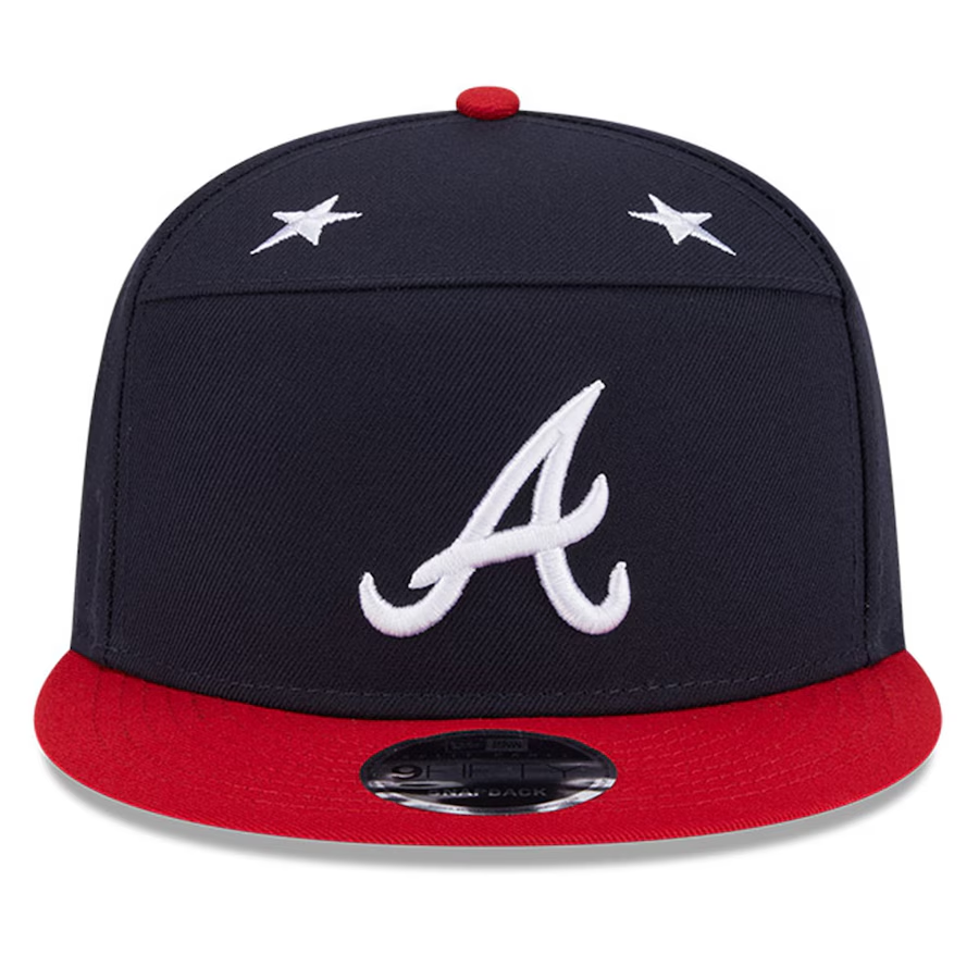 ATLANTA BRAVES 2025 MLB ALL-STAR GAME SPLIT PANEL 9FIFTY FITTED HAT - NAVY/RED