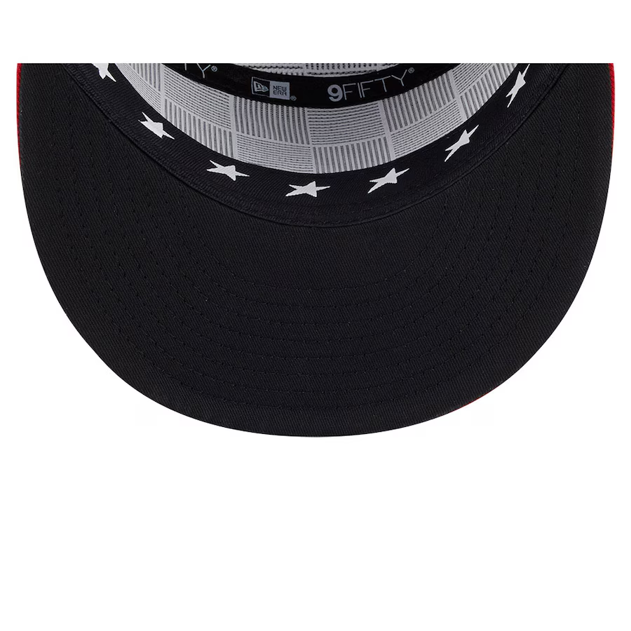 ATLANTA BRAVES 2025 MLB ALL-STAR GAME SPLIT PANEL 9FIFTY FITTED HAT - NAVY/RED