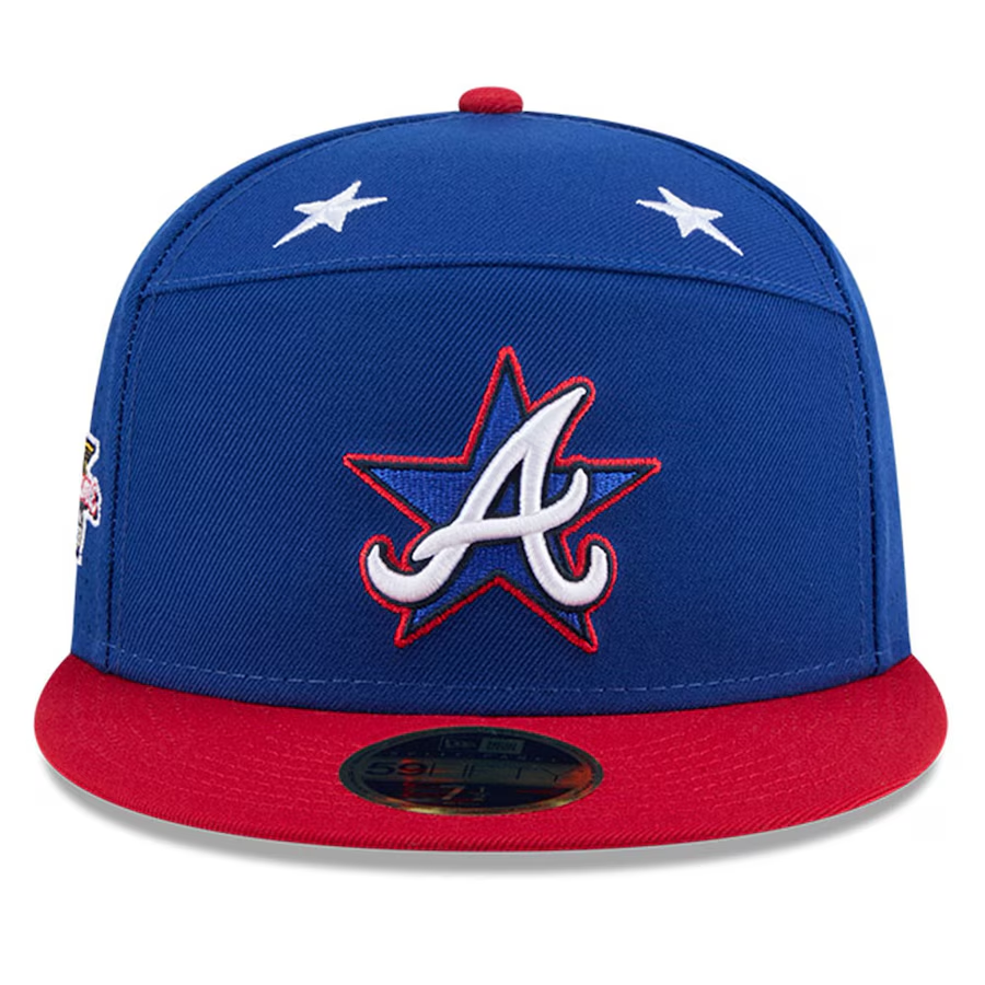 ATLANTA BRAVES 2025 MLB ALL-STAR GAME WORKOUT SPLIT PANEL 59FIFTY FITTED HAT - BLUE/RED