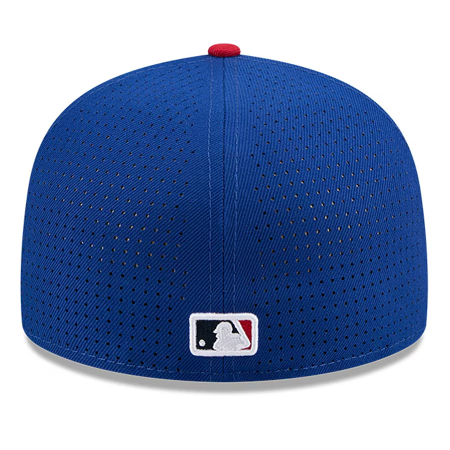 ATLANTA BRAVES 2025 MLB ALL-STAR GAME WORKOUT SPLIT PANEL 59FIFTY FITTED HAT - BLUE/RED