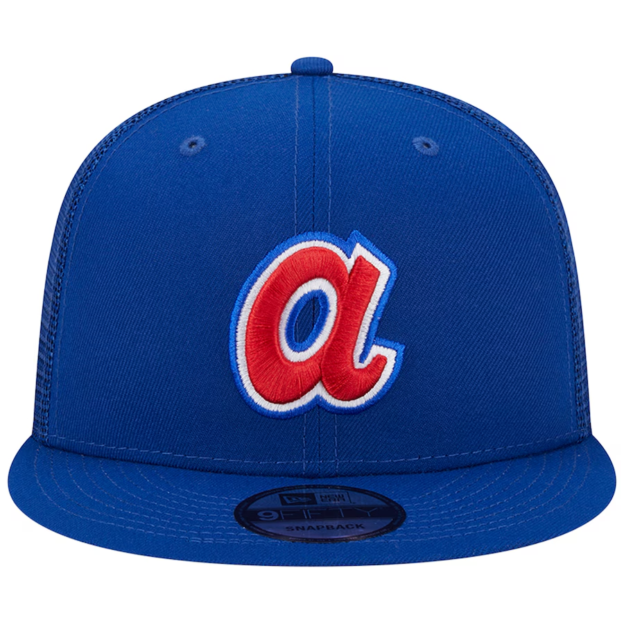 ATLANTA BRAVES EVERGREEN TRUCKER 9FIFTY SNAPBACK HAT - BLUE