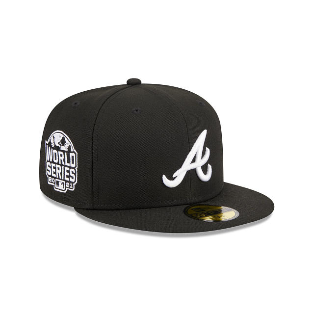 Atlanta Braves Sidepatch 2021 World Series 59FIFTY Fitted Hat - Black/ White Blk/Wht / 7 1/8