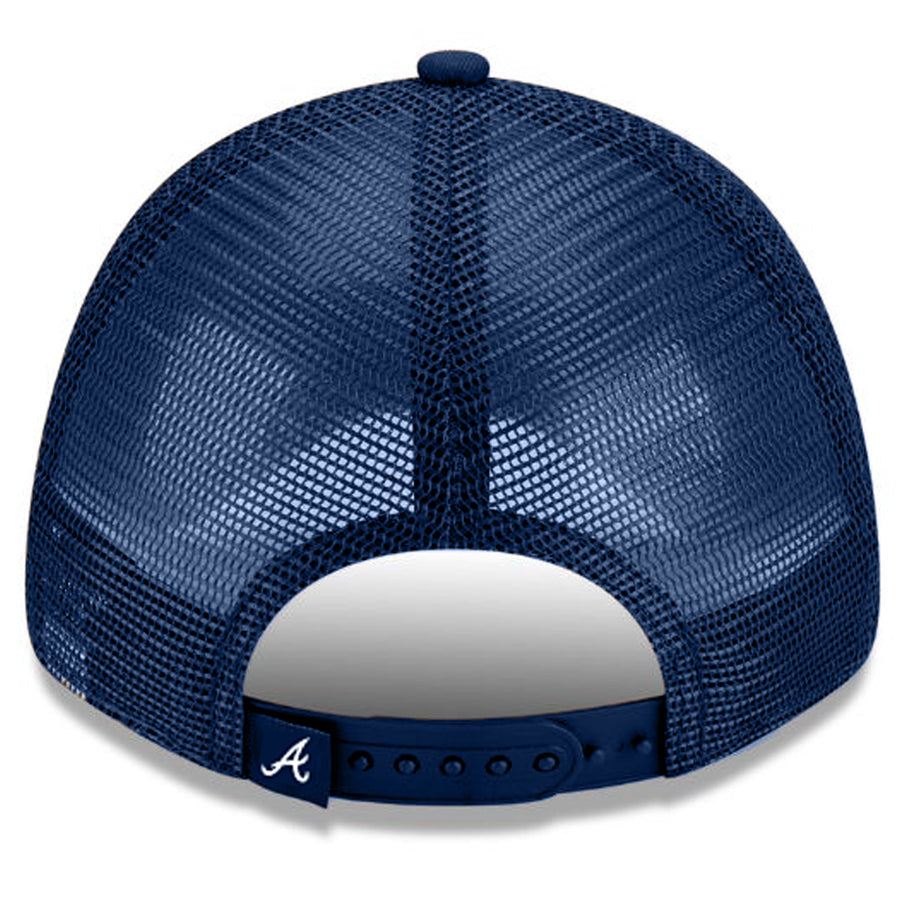ATLANTA BRAVES WOMEN'S ARCH GLITZ 9FORTY ADJUSTABLE HAT - NAVY