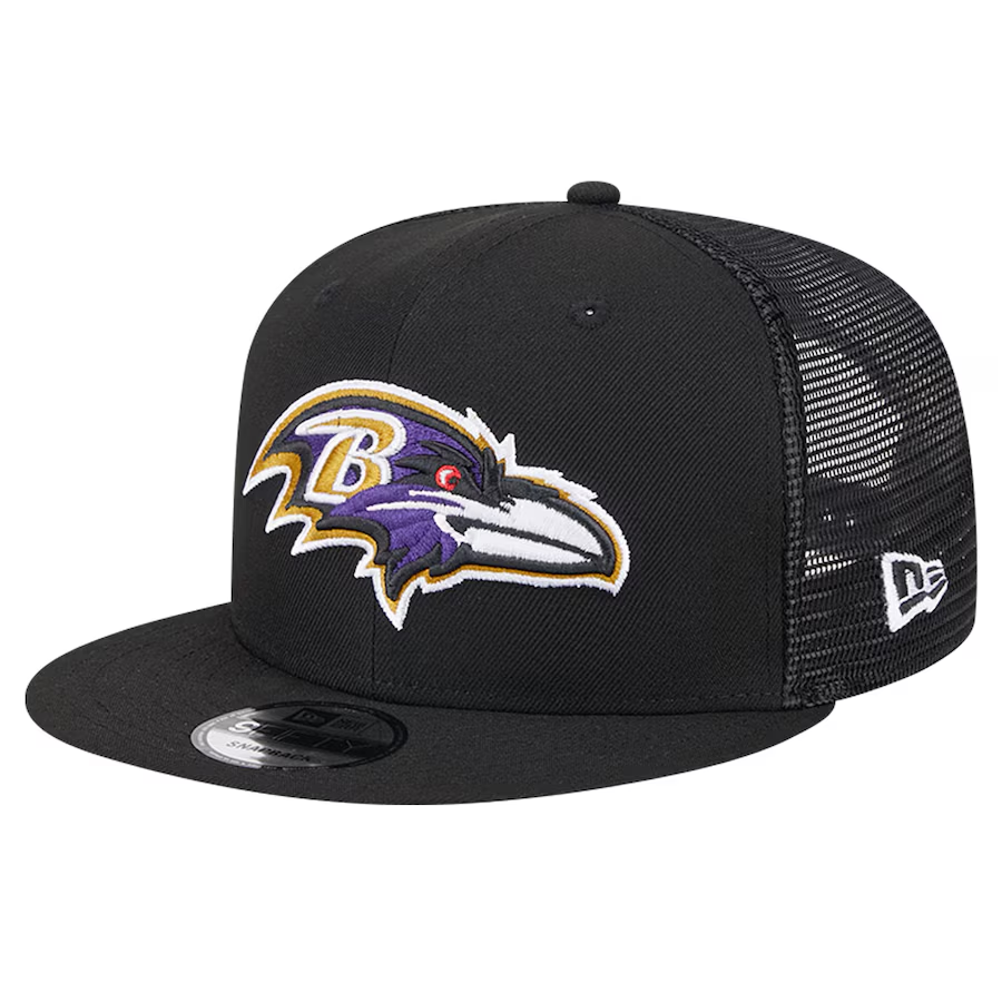 BALTIMORE RAVENS EVERGREEN TRUCKER 9FIFTY SNAPBACK - BLACK