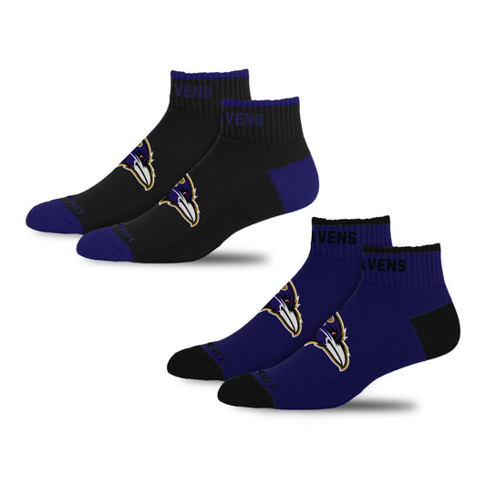 BALTIMORE RAVENS MEN'S FRONT AND CENTER 2-PACK SOCKS