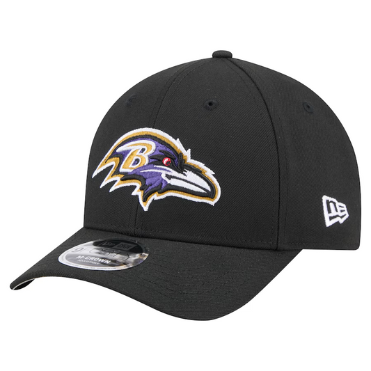 BALTIMORE RAVENS TEAM COLLECTION 9FORTY M-CROWN SNAPBACK ADJUSTABLE HAT - BLACK