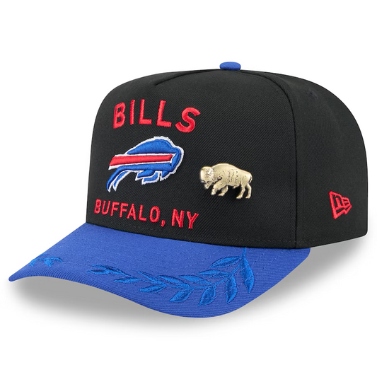 BUFFALO BILLS 2025 NFL DRAFT A-FRAME 59FIFTY FITTED HAT - CHROME WHITE/BLUE