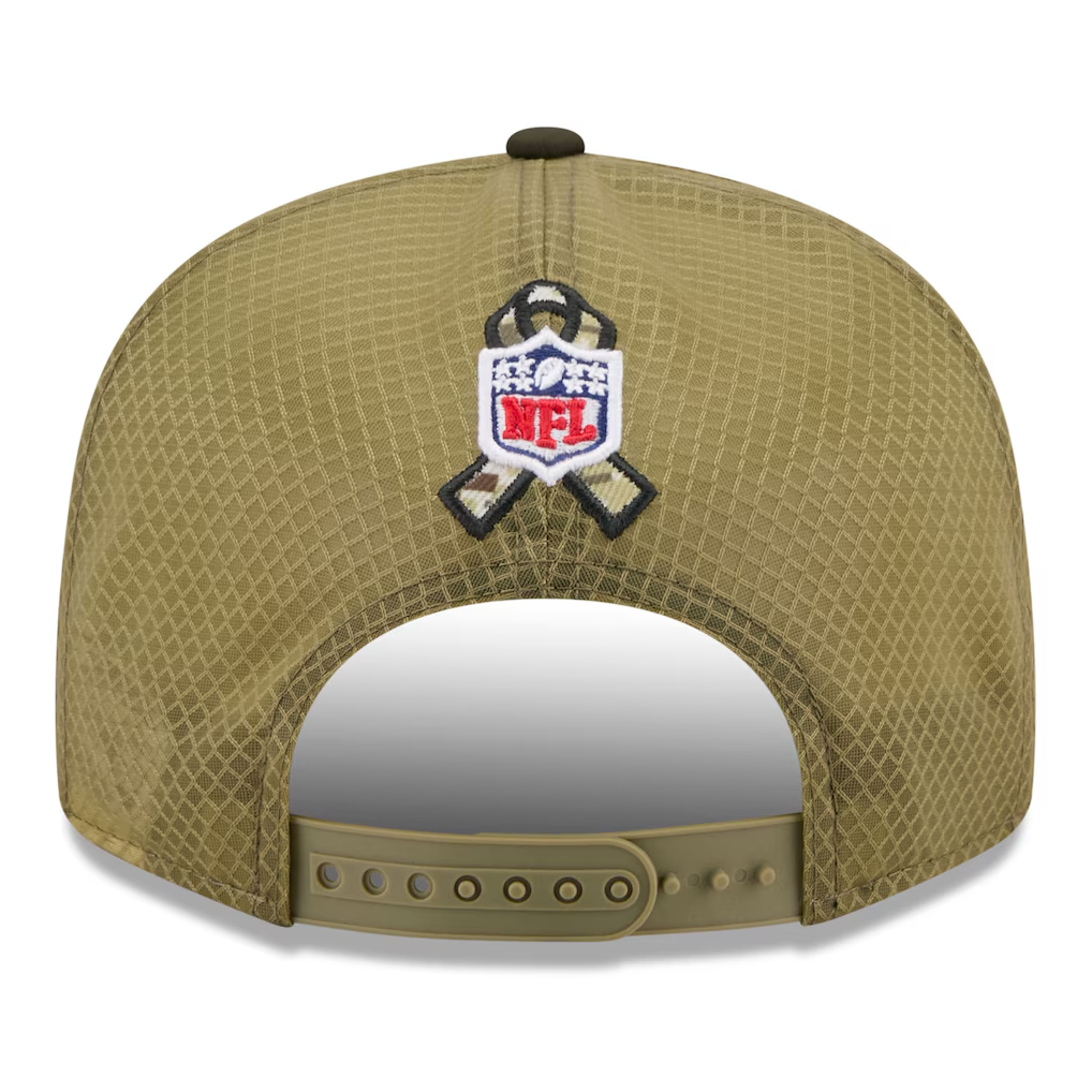 BUFFALO BILLS 2025 NFL SALUTE TO SERVICE SPLIT PANEL 9FIFTY SNAPBACK HAT - DARK GREEN