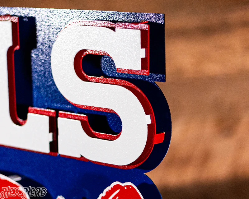 BUFFALO BILLS ' BILLS MAFIA" WORDMARK 3D VINTAGE METAL WALL ART - 25" X 16"