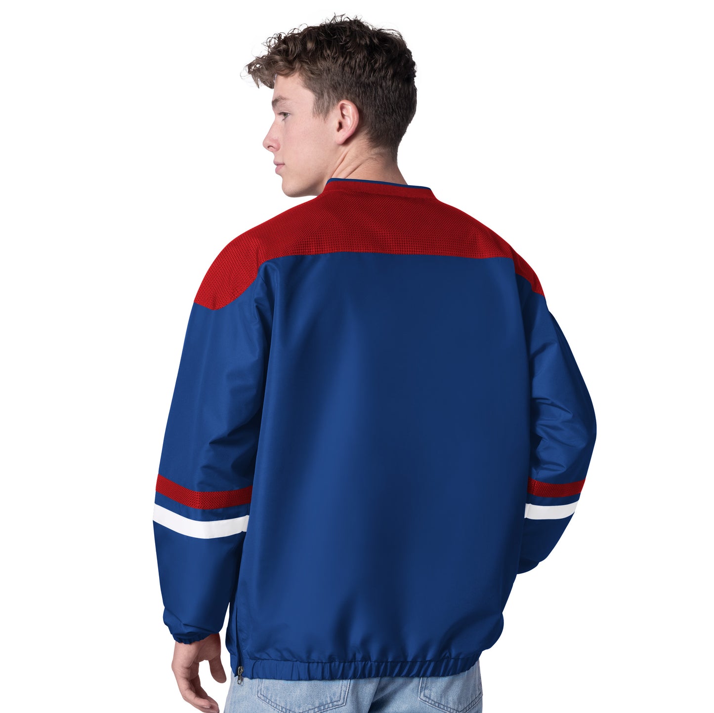 BUFFALO BILLS MEN'S G-III BY CARL BANKS TOP PLAYER PULLOVER JACKET - BLUE/RED