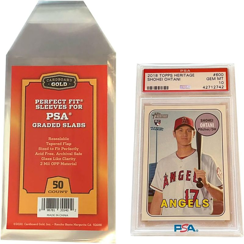 CARDBOARD GOLD PERFECT FIT PSA GRADED SLAB SLEEVES W/ PSA LOGO