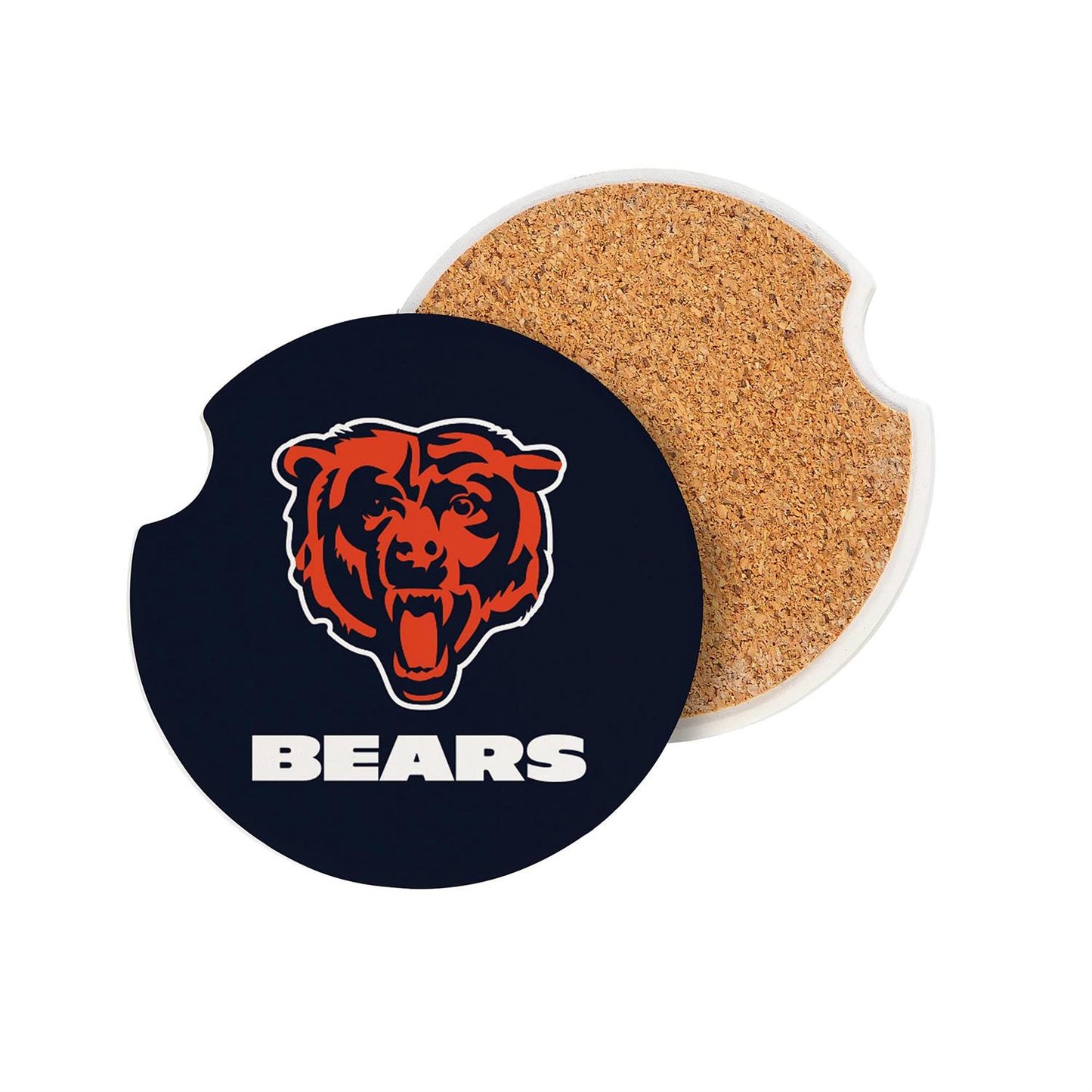 CHICAGO BEARS 2-PIECE CAR COASTER SET