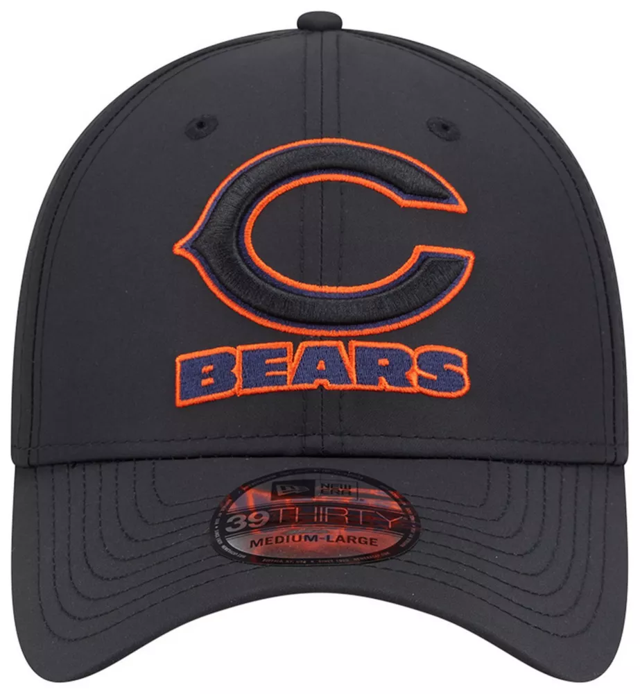 CHICAGO BEARS BLACK NIGHT 39THIRTY FLEX FIT HAT - BLACK