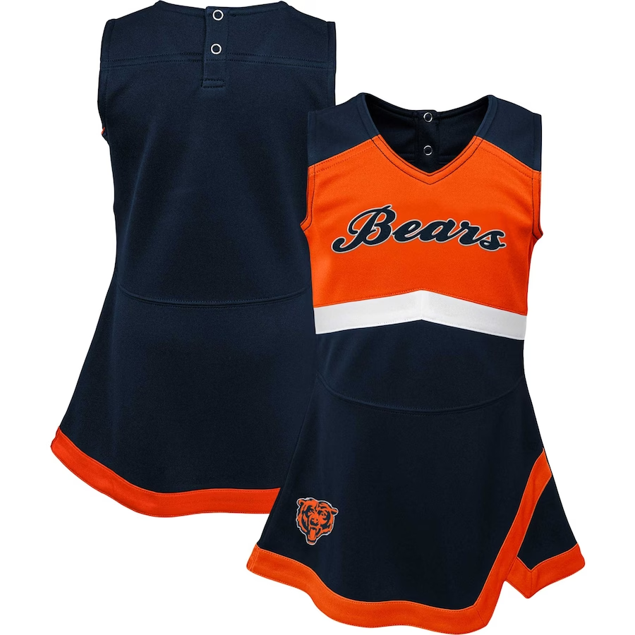 Girls Infant Navy/Orange Chicago Bears Cheer Captain Jumper Dress Girls Infant Navy/Orange Chicago Bears Cheer Captain Jumper Dress