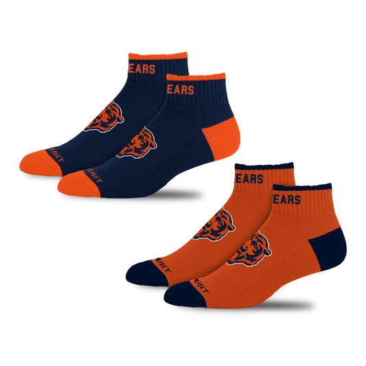 CHICAGO BEARS MEN'S FRONT AND CENTER 2-PACK SOCKS