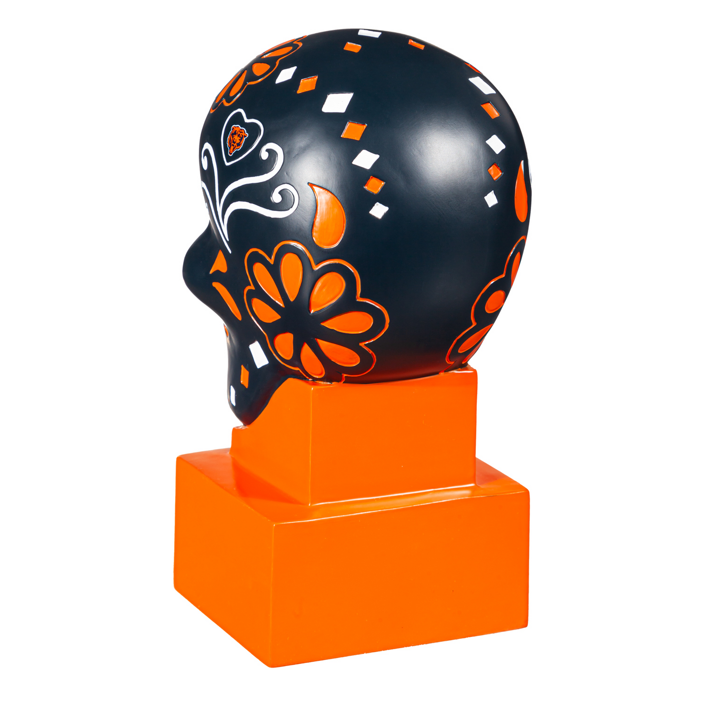 CHICAGO BEARS SUGAR SKULL HEAD - NAVY/ORANGE