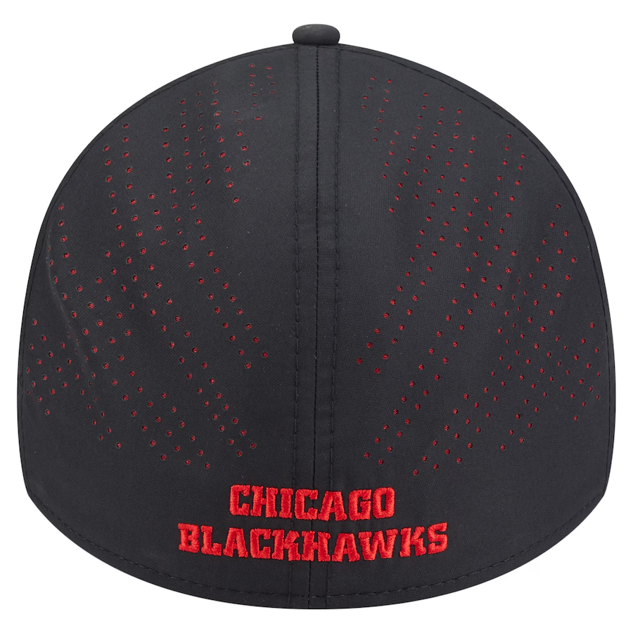 CHICAGO BLACKHAWKS BLACK NIGHT 39THIRTY FLEX FIT HAT - BLACK