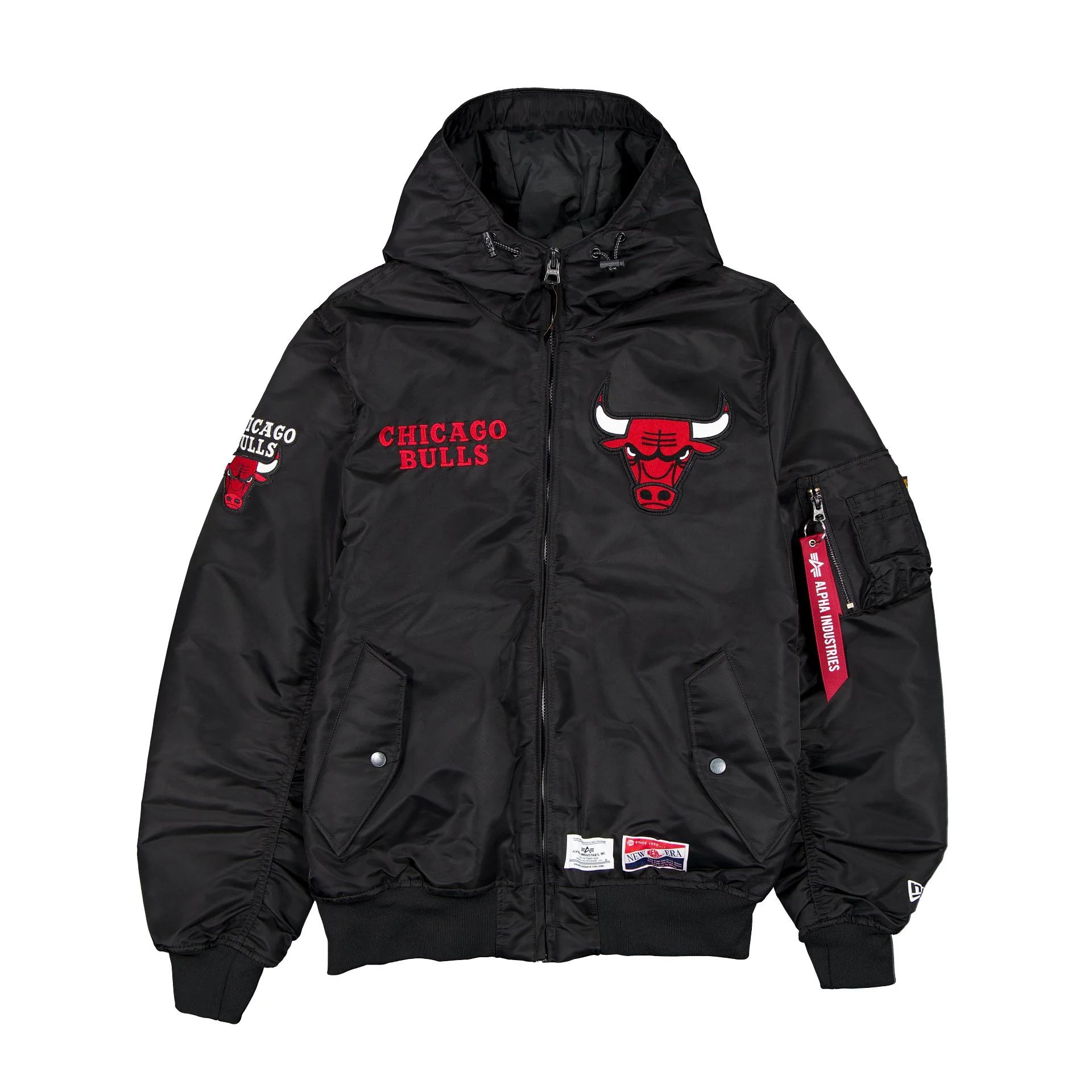 CHICAGO BULLS MEN'S NEWERA X ALPHA INDUSTRIES L-2B HOODED CHICAGO BULLS MEN'S NEWERA X ALPHA INDUSTRIES L-2B HOODED