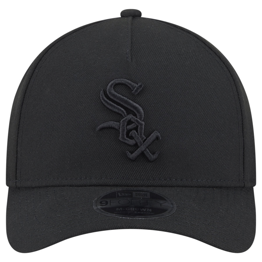 CHICAGO WHITE SOX M-CROWN 9FORTY A-FRAME SNAPBACK HAT - BLACK/BLACK