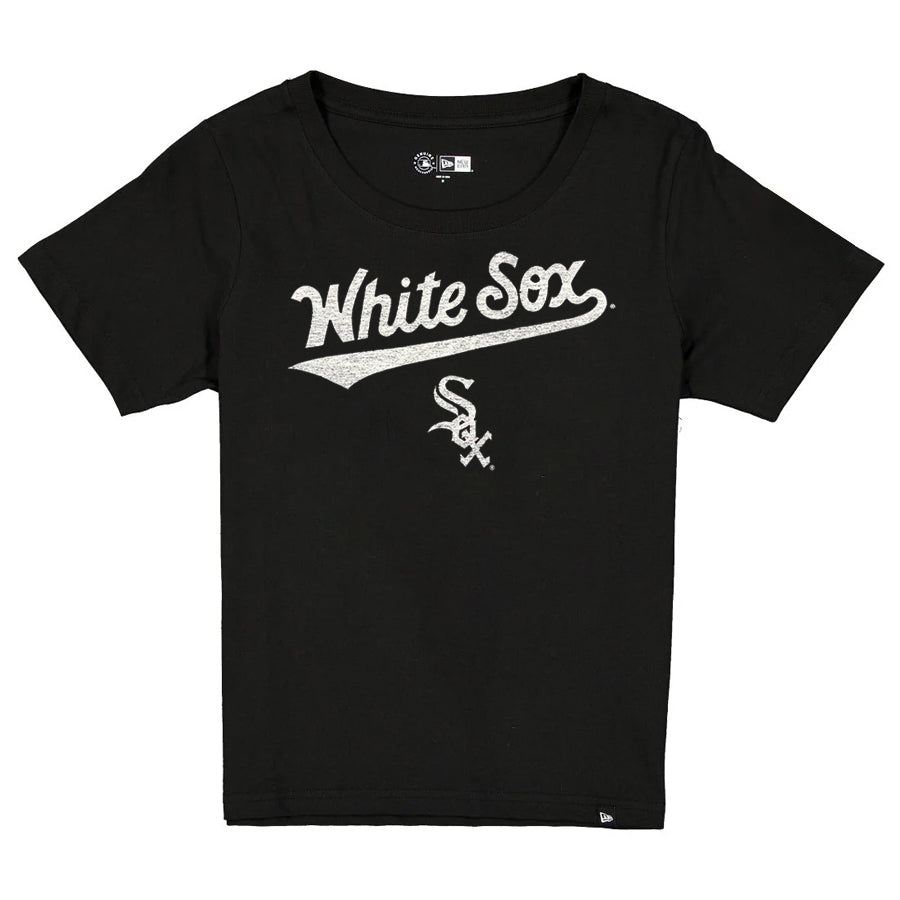 CHICAGO WHITE SOX WOMEN'S NEW ERA EVERGREEN BASIC T-SHIRT - BLACK