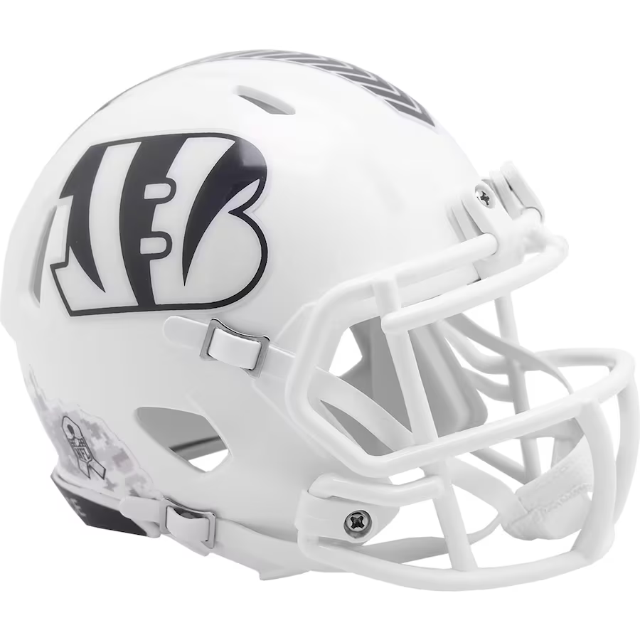 cincinnati bengals new football helmets CINCINNATI BENGALS 2024 NFL SALUTE TO SERVICE RIDDELL MINI HELMET – JR'S SPORTS