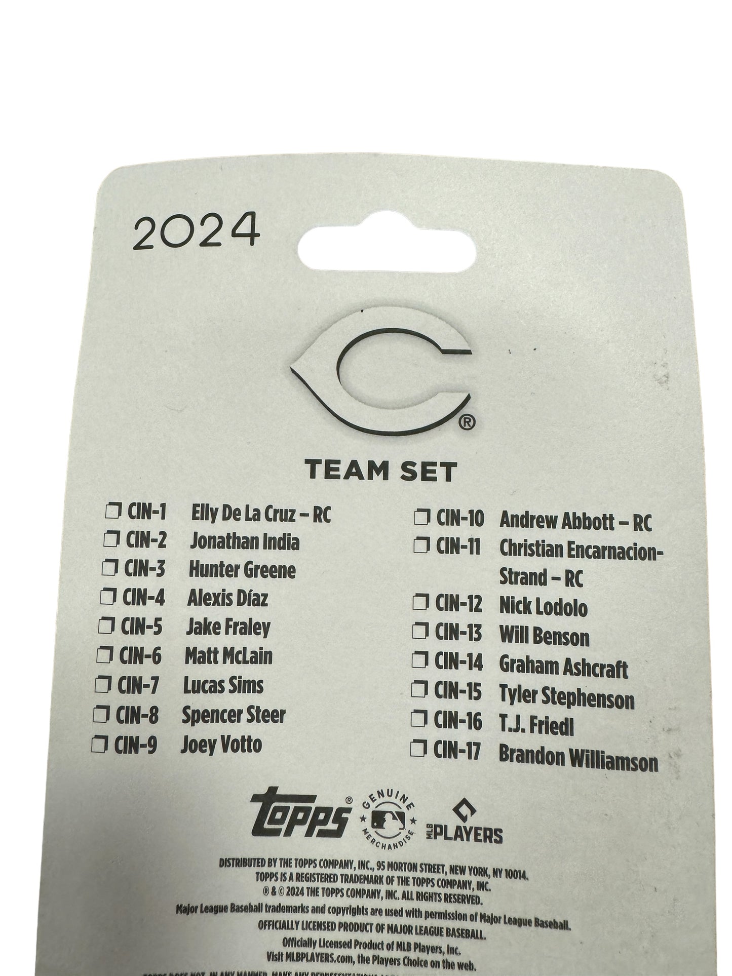 CINCINNATI REDS 2024 TOPPS TEAM SET