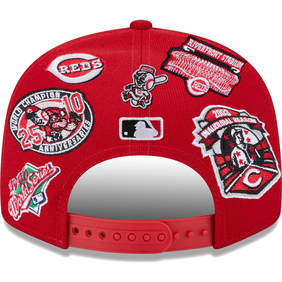 CINCINNATI REDS ALL OVER PATCH 9FIFTY SNAPBACK HAT - RED