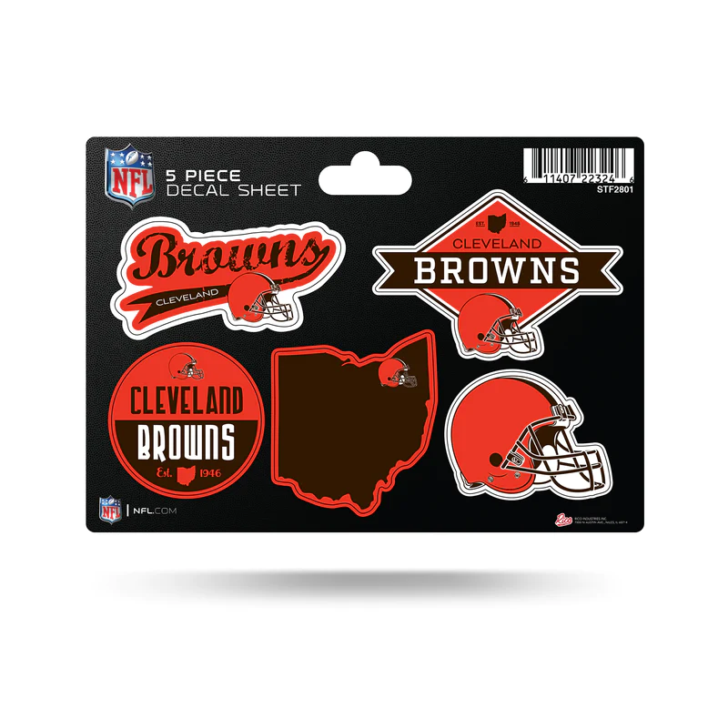 CLEVELAND BROWNS 5-PIECE STICKER SHEET