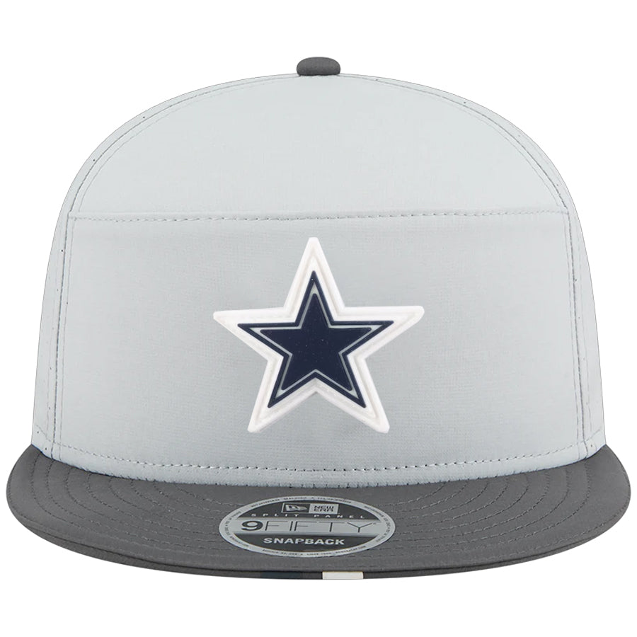 DALLAS COWBOYS 2025 NFL TRAINING CAMP 9FIFTY SPLIT PANEL SNAPBACK HAT - GRAY