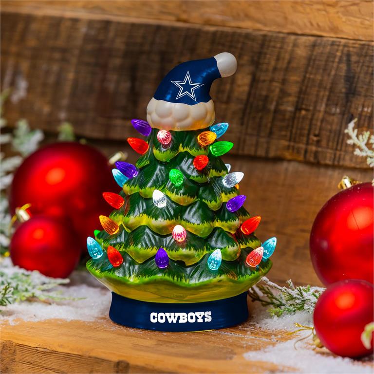 DALLAS COWBOYS 8" LED CERAMIC CHRISTMAS TREE