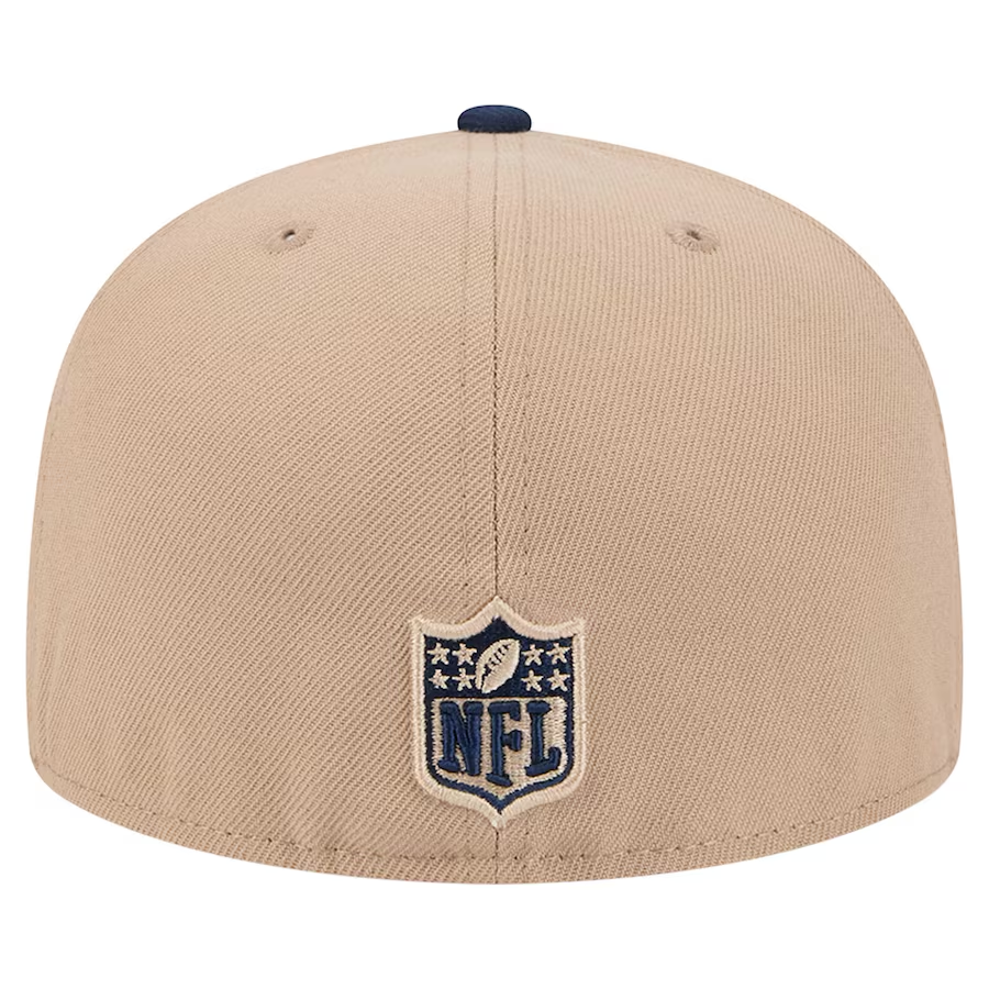 DALLAS COWBOYS EVERGREEN BASIC LOGO 59FIFTY FITTED HAT - LIGHT BEIGE/NAVY