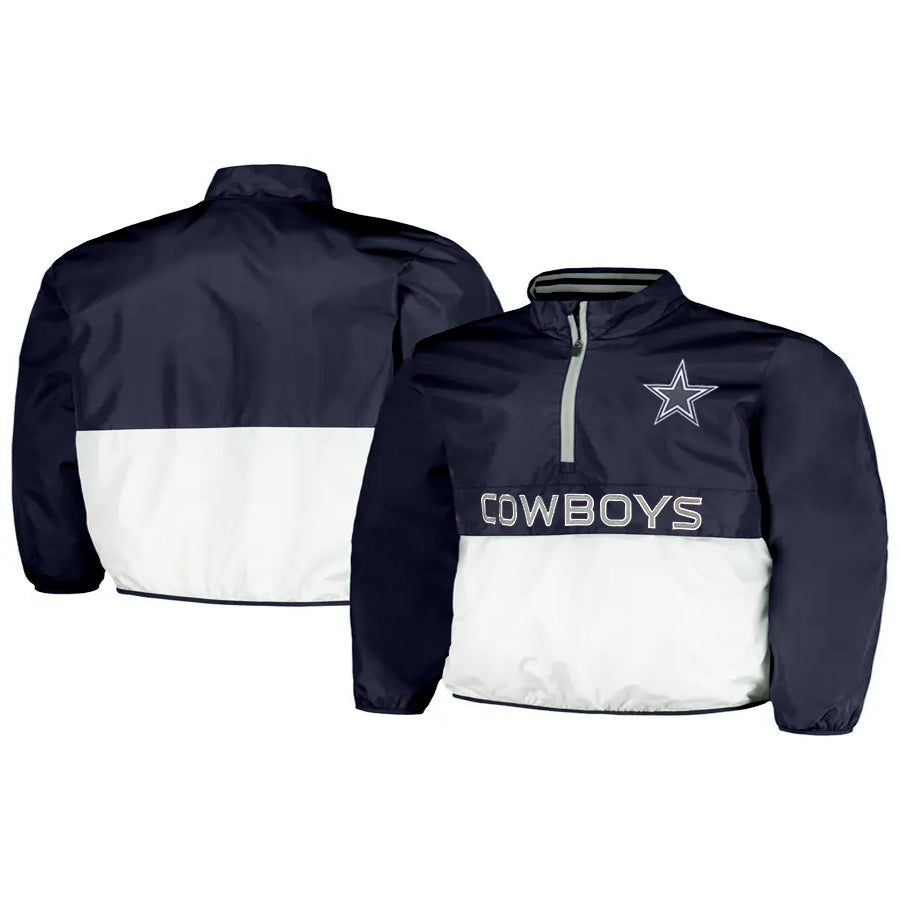 DALLAS COWBOYS MEN'S CORNERMAN HALF ZIP PULL OVER JACKET – JR'S SPORTS