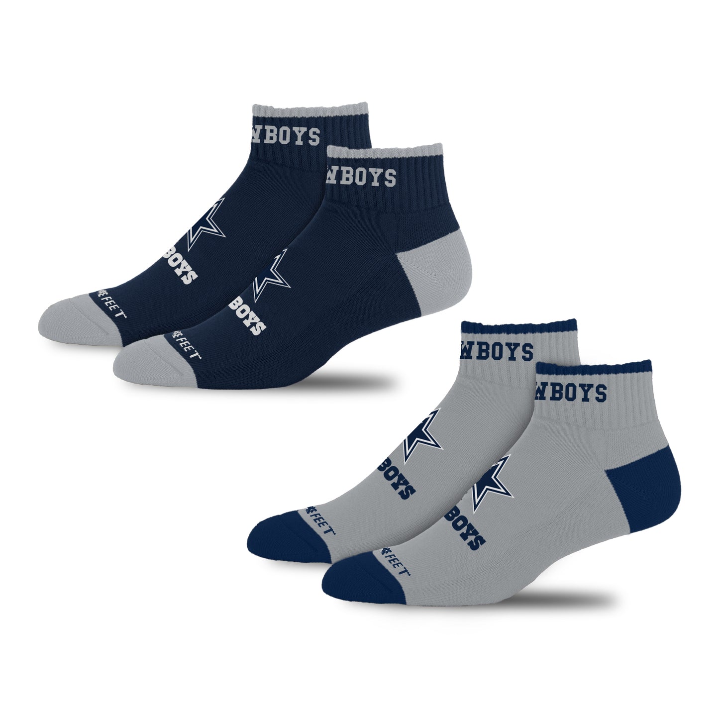 DALLAS COWBOYS MEN'S FRONT AND CENTER 2-PACK SOCKS