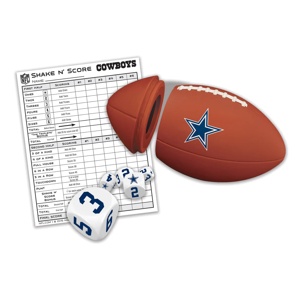 DALLAS COWBOYS SHAKE N' SCORE TRAVEL DICE GAME