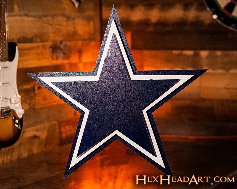DALLAS COWBOYS "STAR" 3D VINTAGE METAL WALL ART - 21.5" X 20.5"