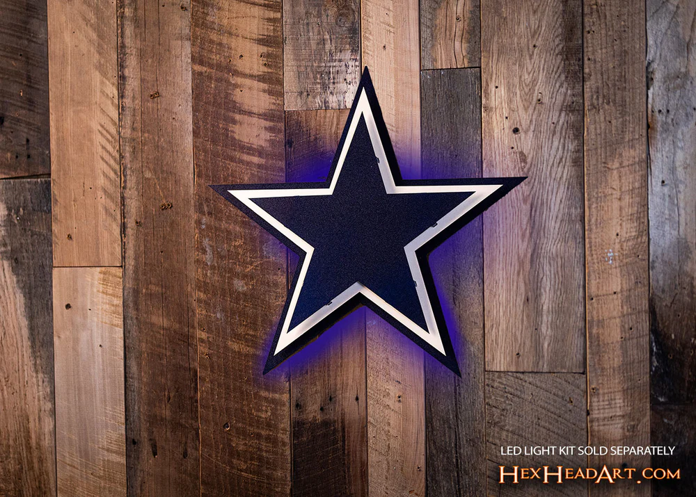 DALLAS COWBOYS "STAR" 3D VINTAGE METAL WALL ART - 21.5" X 20.5"