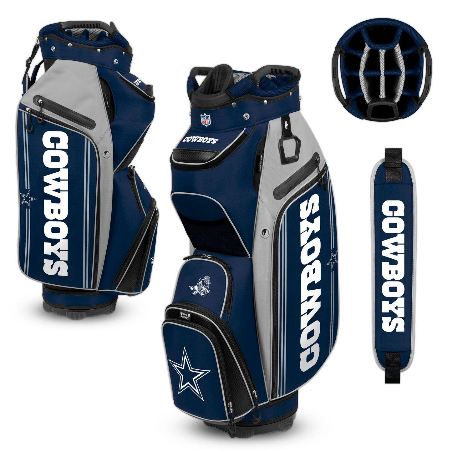 DALLAS COWBOYS TEAM EFFORT BUCKET III COOLER CART GOLF BAG