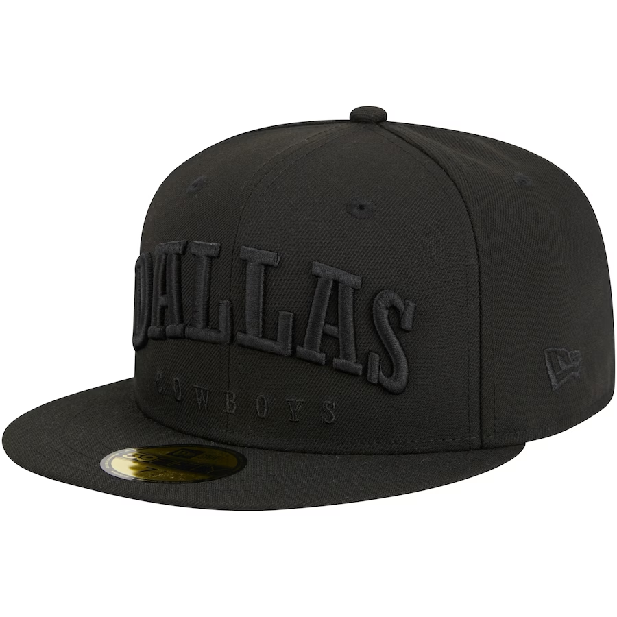 DALLAS COWBOYS TEXT 59FIFTY FITTED HAT BLACK JR S SPORTS