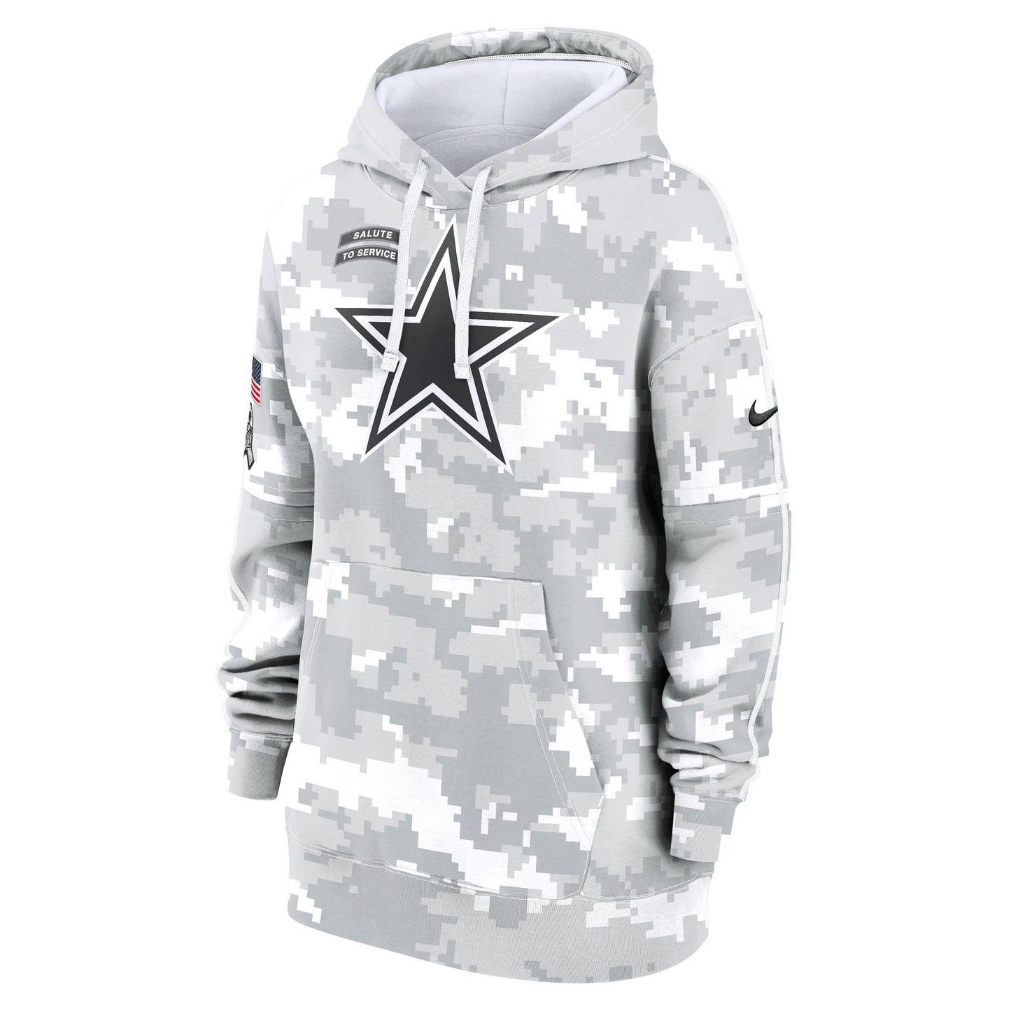 DALLAS COWBOYS WOMEN'S 2024 NFL SALUTE TO SERVICE PULLOVER HOODED SWEATSHIRT