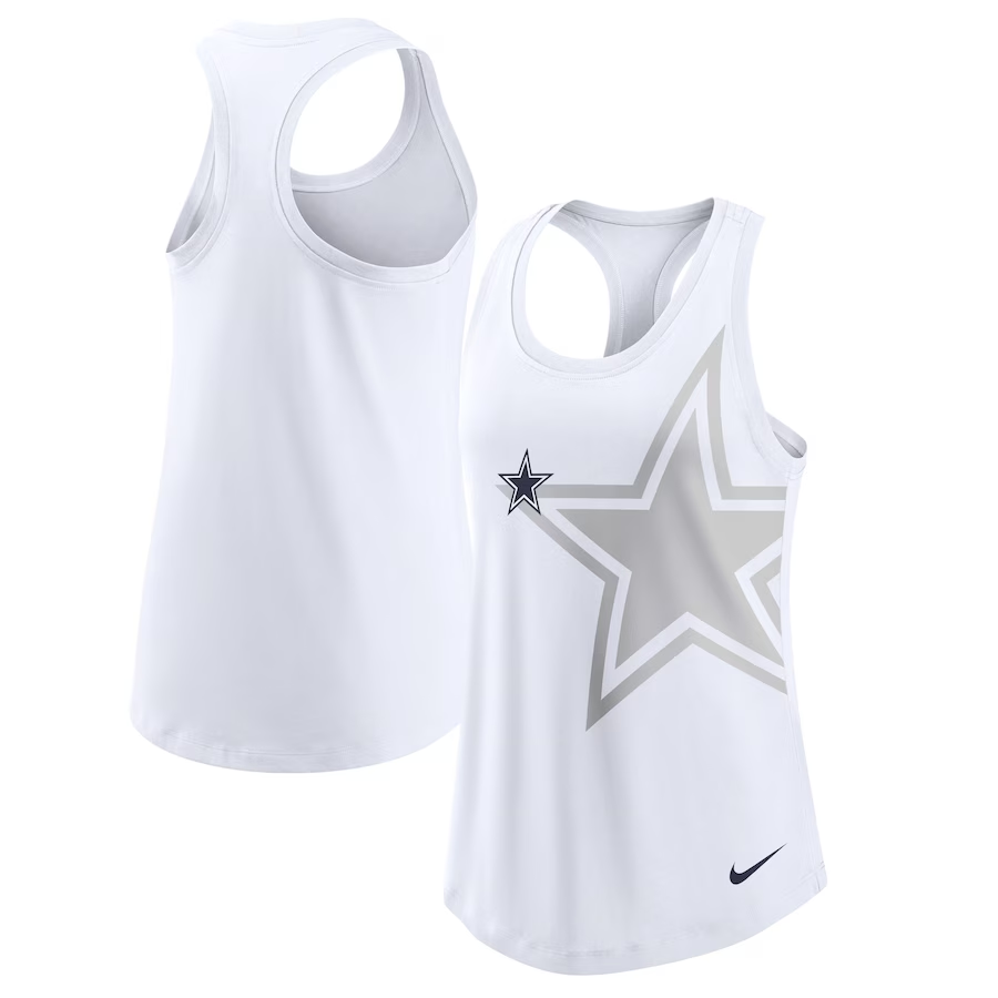 DALLAS COWBOYS WOMEN S NIKE TRI BLEND RACERBACK SCOOP NECK TANK