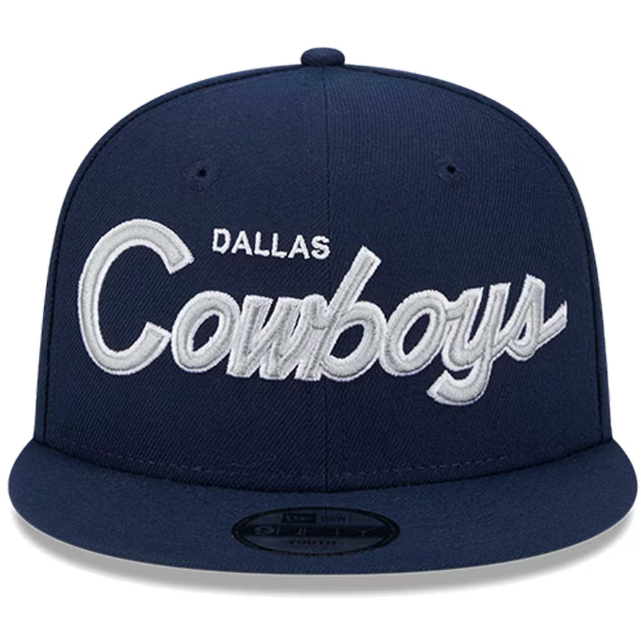 DALLAS COWBOYS YOUTH EVERGREEN SCRIPT 9FIFTY SNAPBACK HAT - NAVY