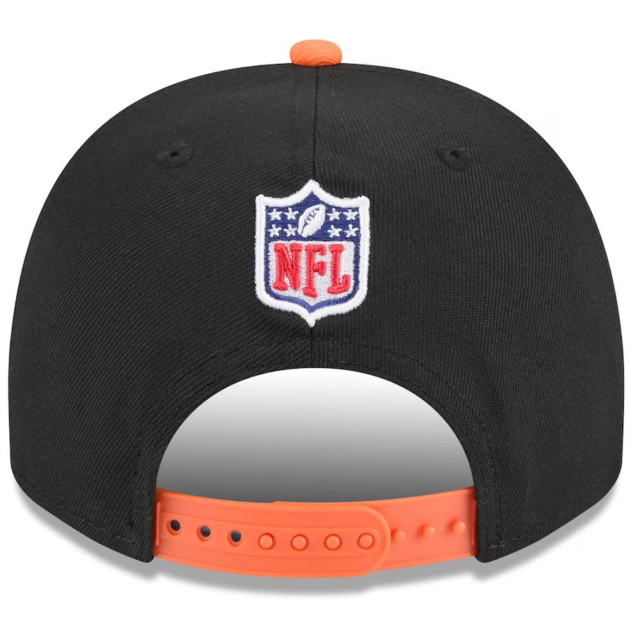 DENVER BRONCOS 2025 NFL DRAFT 9FIFTY A-FRAME SNAPBACK HAT - BLACK/ORANGE
