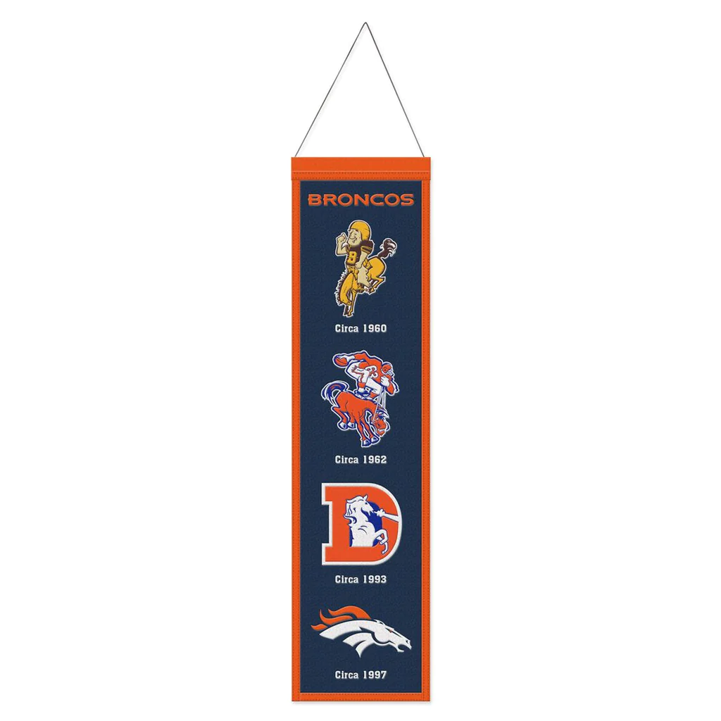 DENVER BRONCOS 8" X 32" EVOLUTION WOOL BANNER