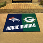 DENVER BRONCOS / GREEN BAY PACKERS HOUSE DIVIDED 34" X 42.5" MAT