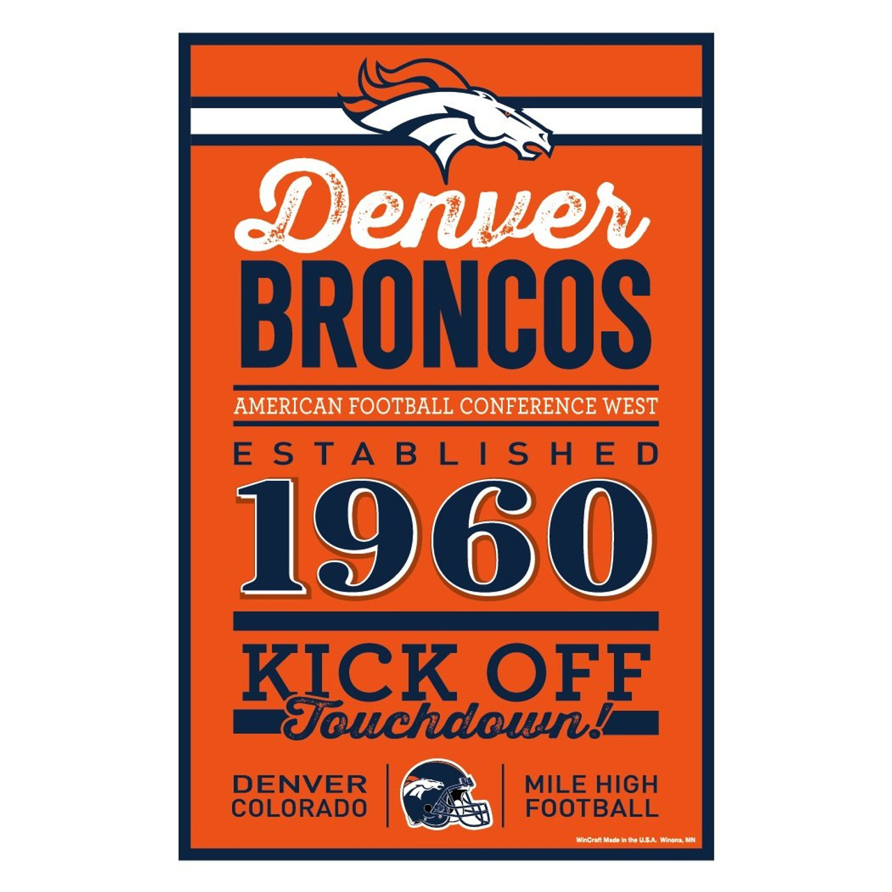 DENVER BRONCOS HOME WORDAGE 11X17 WALL SIGN