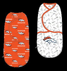 DENVER BRONCOS NEWBORN 2-PACK WRAP SWADDLE SET